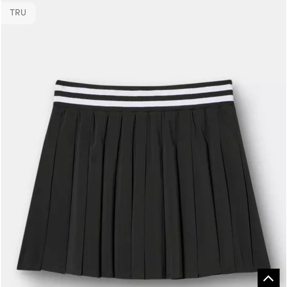 Torrid Black Pleated Skirt with Striped Waistband